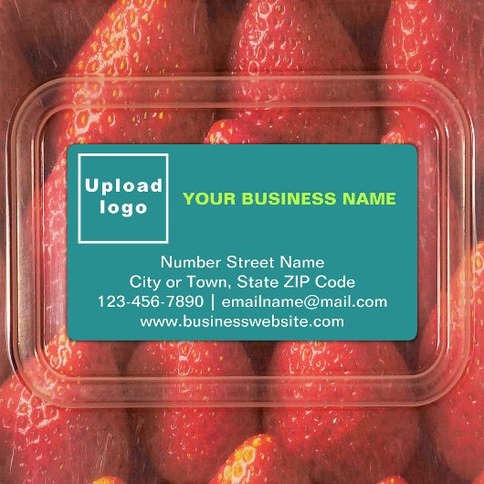 Zakelijk merk op Blauwgroen groene rechthoekkleefs Labels