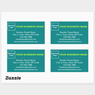 Zakelijk merk op Blauwgroen groene rechthoeksticke Rechthoekige Sticker