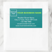 Zakelijk merk op Blauwgroen groene rechthoeksticke Rechthoekige Sticker (Tas)