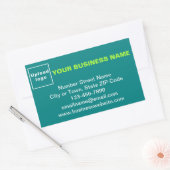 Zakelijk merk op Blauwgroen groene rechthoeksticke Rechthoekige Sticker (Envelop)