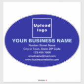 Zakelijk merk op Blue Large Oval Vinyl Sticker (Vel)