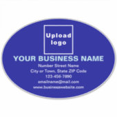 Zakelijk merk op Blue Large Oval Vinyl Sticker (Voorkant)