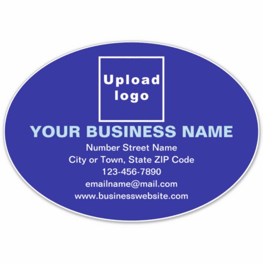 Zakelijk merk op Blue Large Oval Vinyl Sticker (Voorkant)