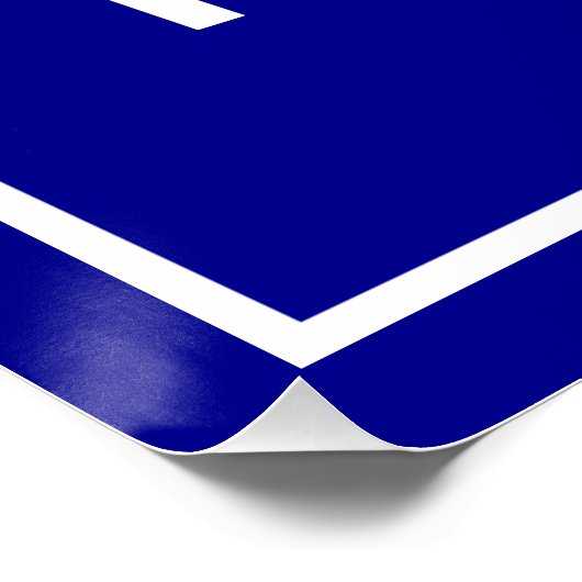 Zakelijk merk op Blue Rectangle Glossy Poster (Hoek)