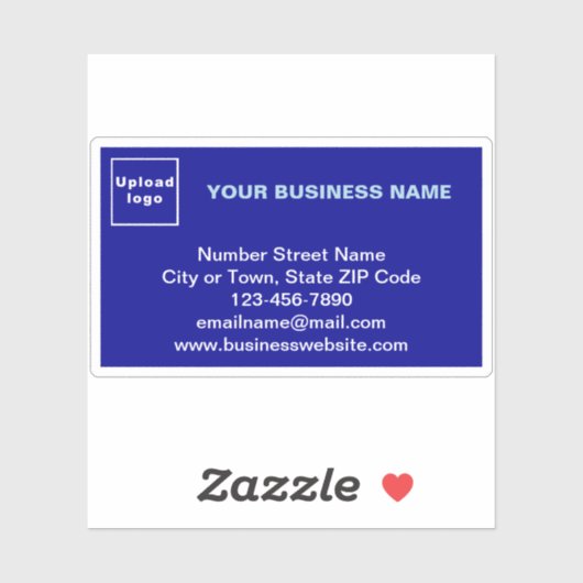 Zakelijk merk op Blue Rectangle Vinyl Sticker (Vel)