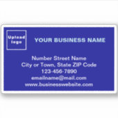 Zakelijk merk op Blue Rectangle Vinyl Sticker (Voorkant)