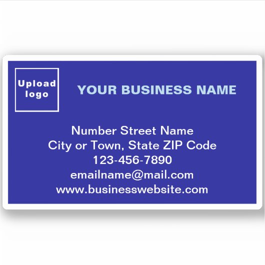 Zakelijk merk op Blue Rectangle Vinyl Sticker (Voorkant)