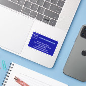 Zakelijk merk op Blue Rectangle Vinyl Sticker (Laptop met iPhone)