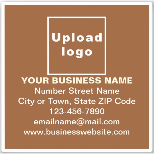 Zakelijk merk op Brown Square Vinyl Sticker (Voorkant)