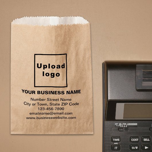 Zakelijk merk op bruin papier tas bedankzakje