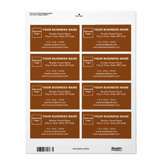 Zakelijk merk op bruin verzendlabel (Full Sheet)