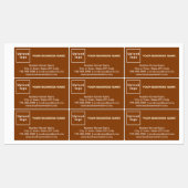 Zakelijk merk op bruine rechthoekige zelfklevende  labels (Vel)