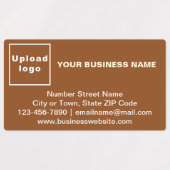 Zakelijk merk op bruine rechthoekige zelfklevende  labels (Design 1)