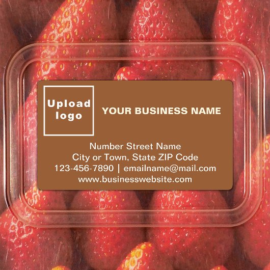 Zakelijk merk op bruine rechthoekige zelfklevende  labels