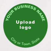 Zakelijk merk op een groen ronde plaklabel labels (Design 1)