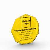 Zakelijk merk op geel achthoekige vorm fotoblok (Links)