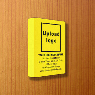 Zakelijk merk op geel canvas afdrukken