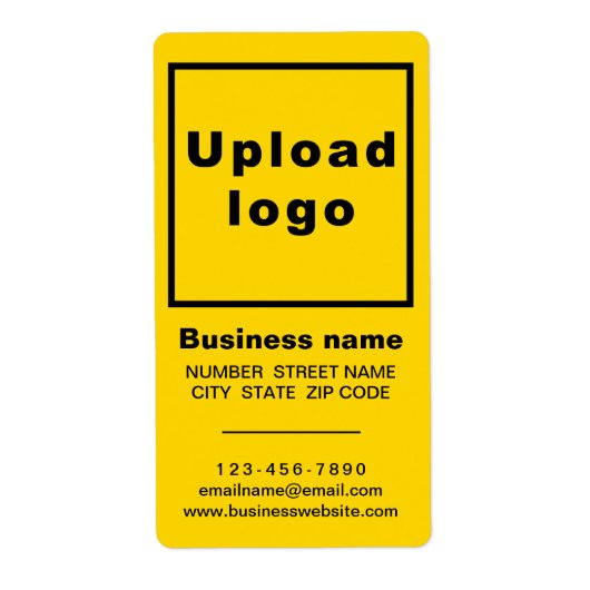 Zakelijk merk op geel verzendlabel (Voorkant)