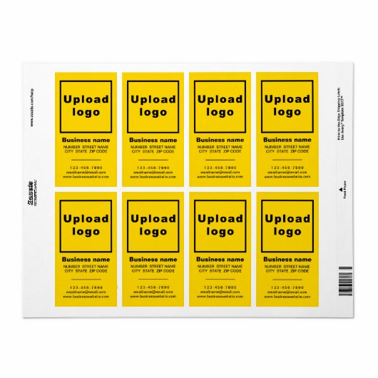 Zakelijk merk op geel verzendlabel (Full Sheet)