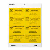 Zakelijk merk op geel verzendlabel (Full Sheet)