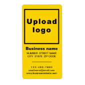 Zakelijk merk op gele portret verzendlabel (Voorkant)