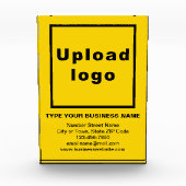 Zakelijk merk op gele portretrechthoek fotoblokken (Voorkant)