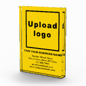 Zakelijk merk op gele portretrechthoek fotoblokken (Rechts)