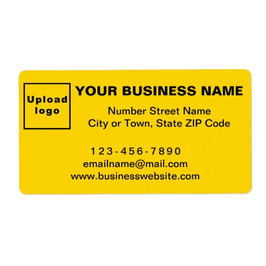 Zakelijk merk op gele verzendlabel (Voorkant)