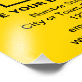 Zakelijk merk op Gele Vierkante Fotoprint Foto Afdruk (Hoek)