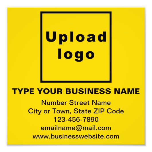 Zakelijk merk op Gele Vierkante Fotoprint Foto Afdruk (Voorkant)