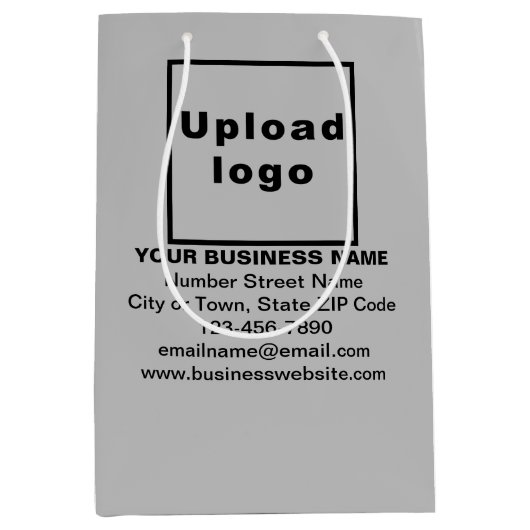 Zakelijk merk op Grijs Medium Size Gift Bag Medium Cadeauzakje (Voorkant)