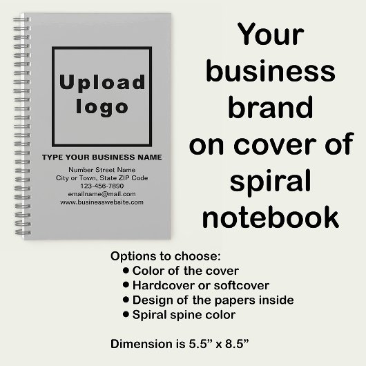 Zakelijk merk op grijs Notitieboek