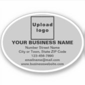 Zakelijk merk op Grijs Ovaal Vorm Vinyl Sticker (Voorkant)