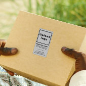 Zakelijk merk op grijs portret op verzendlabel