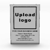 Zakelijk merk op grijs portret rechthoek fotoblokken (Voorkant)