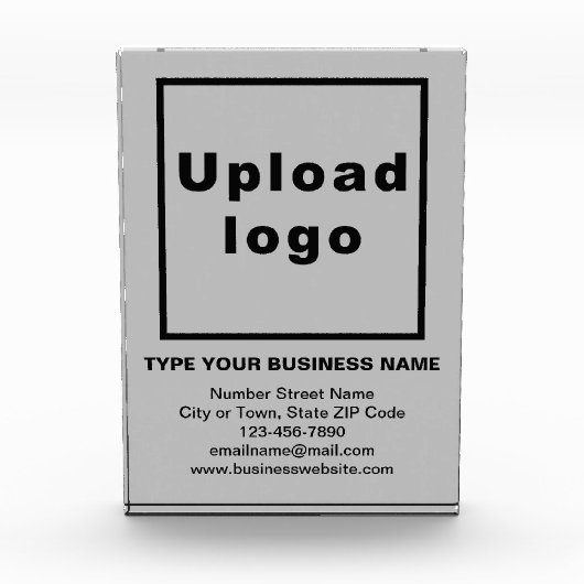 Zakelijk merk op grijs portret rechthoek fotoblokken (Voorkant)