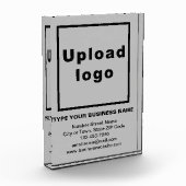 Zakelijk merk op grijs portret rechthoek fotoblokken (Links)