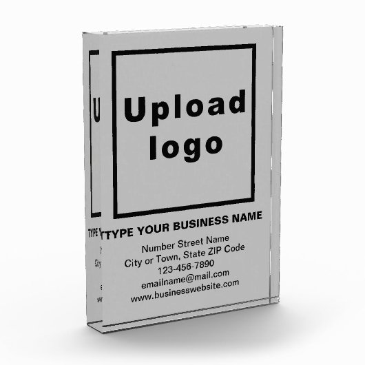 Zakelijk merk op grijs portret rechthoek fotoblokken (Links)