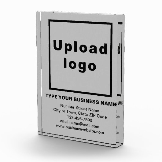Zakelijk merk op grijs portret rechthoek fotoblokken (Rechts)