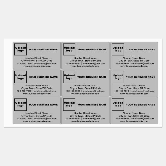 Zakelijk merk op grijs rectangle-kleefetiket labels (Vel)
