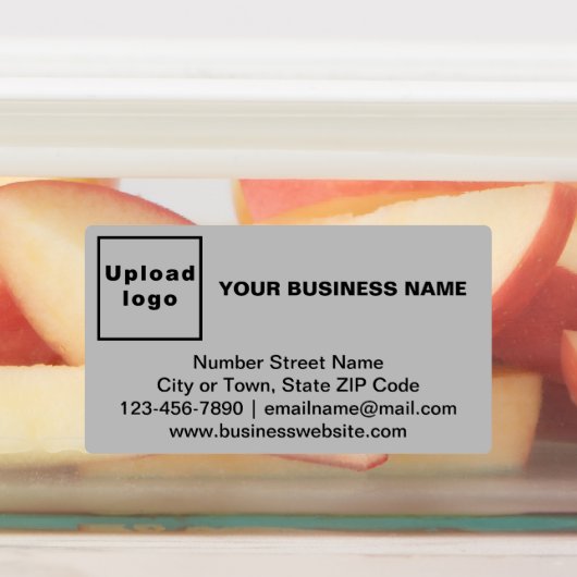 Zakelijk merk op grijs rectangle-kleefetiket labels (Aangebracht)