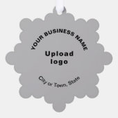 Zakelijk merk op grijs sneeuwvlokvormpapier ornament kaart (Achterkant)