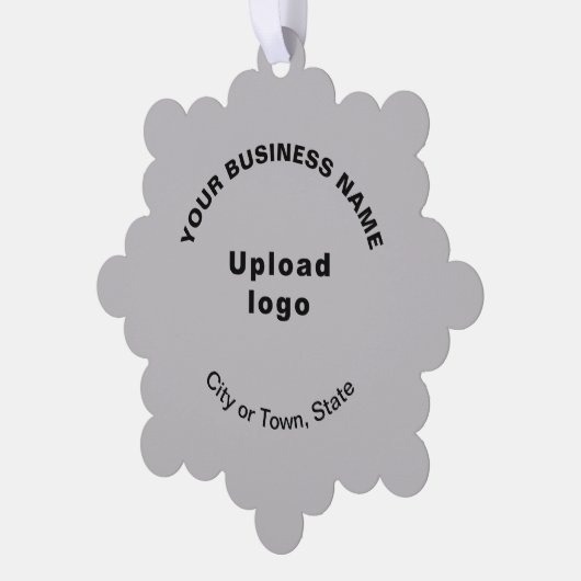 Zakelijk merk op grijs sneeuwvlokvormpapier ornament kaart (Links)