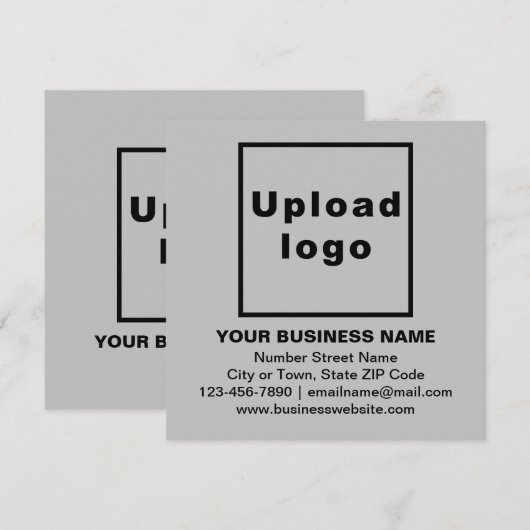 Zakelijk merk op grijs vierkant flat-note Kaart Notitiekaartje (Voorkant / Achterkant)