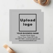 Zakelijk merk op grijs vierkant flat-note Kaart Notitiekaartje (Voorkant / Achterkant in situ)