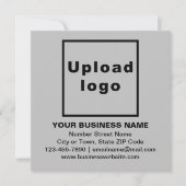 Zakelijk merk op grijs vierkant flat-note Kaart Notitiekaartje (Voorkant)