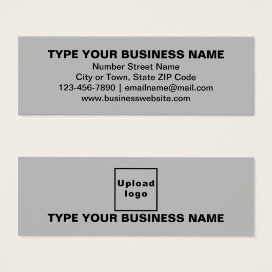 Zakelijk merk op grijze mini profielkaart mini visitekaartjes (Voorkant /achterkant)