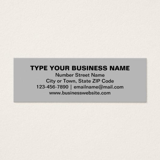 Zakelijk merk op grijze mini profielkaart mini visitekaartjes (Voorkant)