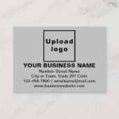 Zakelijk merk op grijze oproepkaart contactkaartje (Voorkant)