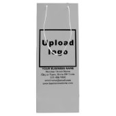 Zakelijk merk op grijze wijncadeautas wijn cadeautas (Achterkant)